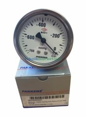 Ø63mm -760 mmHg Panotip Arka Bağlantılı Kurutip G1/4'' Vakummetre, Vakum Göstergesi CL2,5 PAKKENS