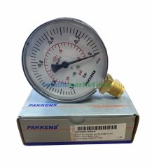 Ø100mm -1 Bar Alttan Bağlantılı Kurutip G1/2'' Vakummetre, Vakum Göstergesi CL2,5 PAKKENS