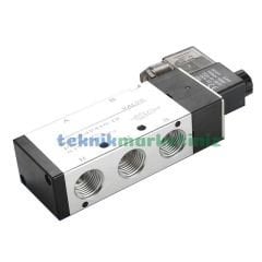 1/8'' Elektrikli 5/2 Pnömatik Yön Valfi 4V110-06 Tek Bobin-Yay Pnomatik Solenoid Valf