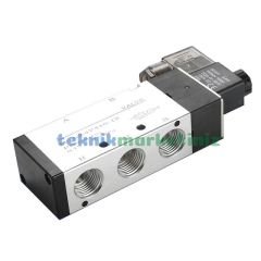 3/8'' Elektrikli 5/2 Pnömatik Yön Valfi 4V310-10 Tek Bobin-Yay Pnomatik Solenoid Valf