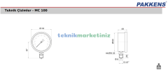 Ø100mm 0/100 Milibar Alttan Bağlantılı Kurutip Kapsül Diyaframlı Basınç Ölçer, Milibar Manometre G1/2'' CL1,6 PAKKENS
