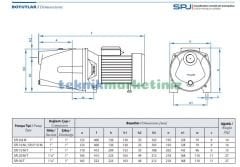 SPJ 0.8 Jet Tipi Pompa 0,85 HP - 0,60 KW, 220 Volt Monofaze, 47 mss, 3 Ton/saat, Jet Tip Kendinden Emişli Su Pompası