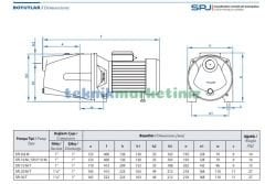 SPJ15 Jet Tipi Pompa 1,5 HP - 1,1KW, 220 Volt Monofaze, 70 mss, 3 Ton/saat, Jet Tip Kendinden Emişli Su Pompası