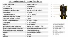 10 ADET 3/8'' YKS Emniyet Ventili Düşük Basınç 0.1 / 1.9 Bar Arası Sabit Basınçlı Mühürlü