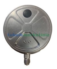 Ø160mm 0/16 Bar Alttan Bağlantılı Komple Paslanmaz Sıvı Dolgulu CL1,0 Hassas Basınç Ölçer, Manometre G1/2'' Class 1,0 PAKKENS