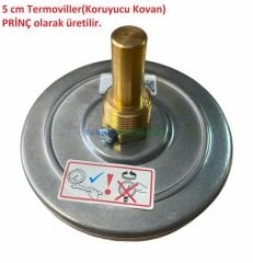 Ø100mm 0/+120°C Derece, Arkadan Çıkışlı G1/2'' Bi-Metal Sıcaklık Ölçer, Termometre, Paslanmaz Termovilli Mekanik Isı Gösterge Saati, EN 13190, CL2,0 PAKKENS, Dalma Boyu :