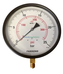 Ø250mm 0/25 Bar Alttan Bağlantılı Kurutip CL1,0 Hassas Basınç Ölçer, Manometre G1/2'' Class 1,0 PAKKENS