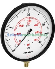 Ø250mm 0/40 Bar Alttan Bağlantılı Kurutip CL1,0 Hassas Basınç Ölçer, Manometre G1/2'' Class 1,0 PAKKENS