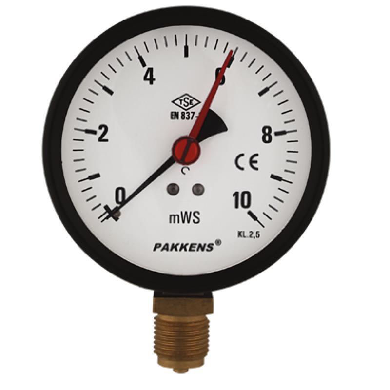ÇAP Ø100mm PAKKENS HİDROMETRE ( mWS ) SU SÜTUNU YÜKSEKLİK ÖLÇER