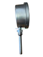 Ø100mm -30/+60°C Derece, Komple Paslanmaz Alttan Çıkışlı G1/2'' Bi-Metal Sıcaklık Ölçer, Termometre, Mekanik Isı Gösterge Saati, CL2,0 PAKKENS, Dalma Boyu :