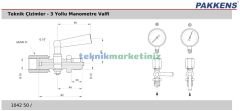 3 Yollu G1/2'' PN64 PASLANMAZ Manometre Musluğu, Manometre Valfi PAKKENS