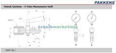 3 Yollu G1/2'' PN64 PASLANMAZ Manometre Musluğu, Manometre Valfi PAKKENS