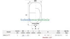 2 Litre Silindirik Tip, Dikey Genleşme Tankı, Hidrofor Tankı