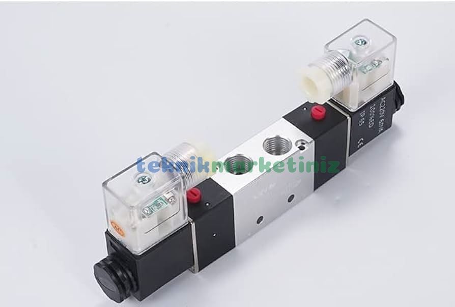 1/2'' Elektrikli 5/2 Pnömatik Yön Valfi 4V420-15 Çift Bobin Pnomatik Bobin-Bobin Solenoid Valf