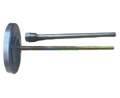 Ø100mm 0/+500°C Derece, Arkadan Çıkışlı G1/2'' Bi-Metal Sıcaklık Ölçer, Termometre, Paslanmaz Termovilli Mekanik Isı Gösterge Saati, EN 13190, CL2,0 PAKKENS, Dalma Boyu :