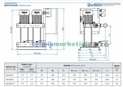 2*SD 80/10 Düşey Milli İki Pompalı Paket Hidrofor, 2x2 HP - 2x1,5 KW Dikey Milli Paket Hidrofor Star Pompa 2*SD 80/10