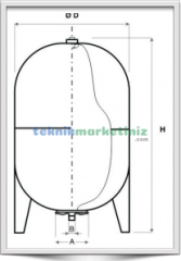 100 Litre Dikey Tip, Ayaklı Genleşme Tankı, Hidrofor Tankı CRUWA