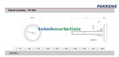 Ø63mm 0/+160°C Derece, 5 cm Arkadan Çıkışlı Prinç Termovilli G1/2'' Bi-Metal Sıcaklık Ölçer, Termometre, Mekanik Isı Gösterge Saati, EN 13190, CL2,0 PAKKENS