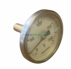 Ø63mm 0/+200°C Derece, 5 cm Arkadan Çıkışlı Prinç Termovilli G1/2'' Bi-Metal Sıcaklık Ölçer, Termometre, Mekanik Isı Gösterge Saati, EN 13190, CL2,0 PAKKENS