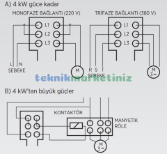 1 - 8 Bar ETNA Basınç Şalteri (Otomatiği) - Druck Şalter PA-4V Trifaze - Monofaze G½''