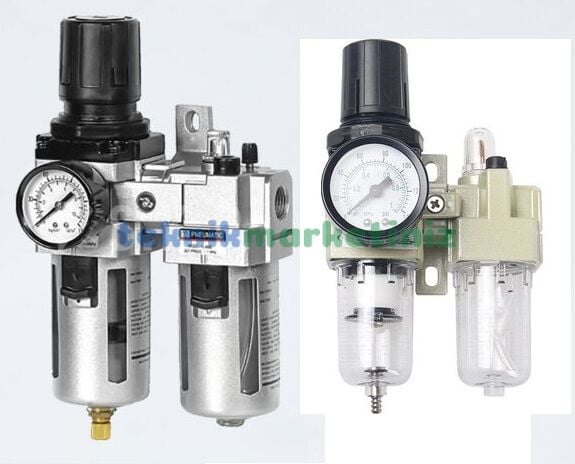 1/4'' Pnömatik İkili Şartlandırıcı, Pnomatik Hava Hazırlayıcı Şartlandırıcı AC Serisi Otomatik Tahliyeli