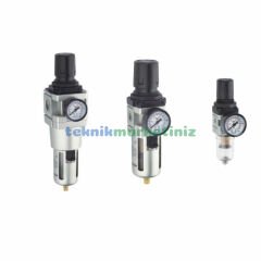 3/8'' Pnömatik Filtre Regülatör, Hava Basınç Ayar Filtreli Regülatörü AW Serisi Filtre+Regülatör