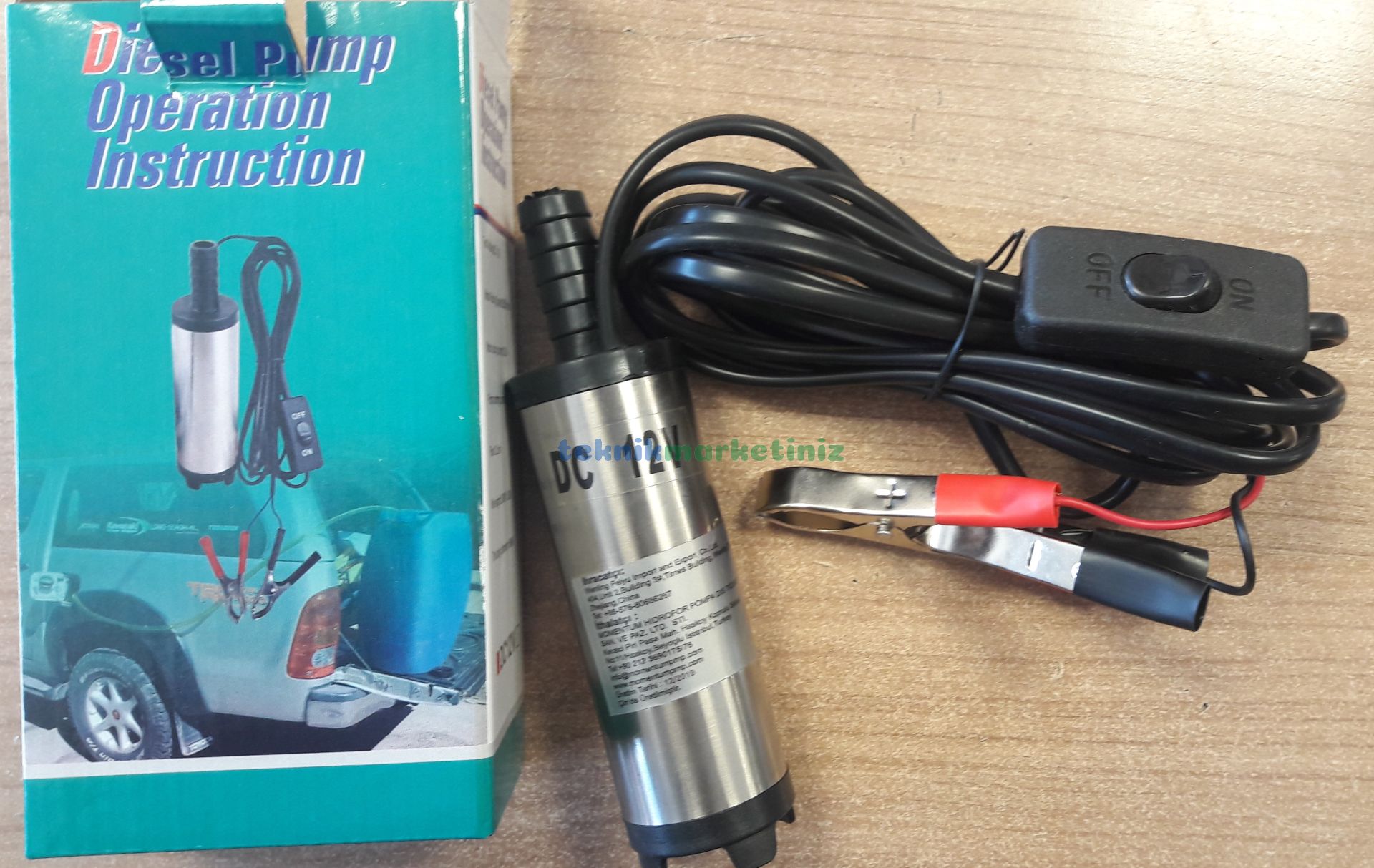 12 Volt Mini Dalgıç Pompa, 12 Volt DC Mazot Aktarma Mini Dalgıç Pompası