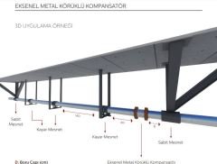 MKSF-60L Eksenel Metal Körüklü Kompansatörler / Sabit Flanşlı 60mm Laynerli