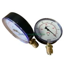 WIKA Ø100mm[4''] -1/0 Bar & -760/0 mmHg Alttan Bağlantılı Kurutip G1/2''B Vakummetre, Swiss Movement Vakum Göstergesi CL2,5 (Lower mount radial vacuum gauge)