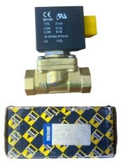 1/2'' Normal Su - Sıcak Su / Buhar Normalde Kapalı 0 Basınç Solenoid Valf Servo Asist Hung Tipi Diyaframlı (0-6 Bar) Ø11,5mm Orifisli ( -10°C +140°C ) Sirai (Made in Italy)