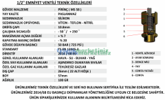 1/2'' 32 BAR Sabit Basınçlı Mühürlü CE Belgeli Emniyet Ventili YKS-602