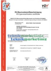 1/4'' 25 BAR Sabit Basınçlı Mühürlü CE Belgeli Emniyet Ventili YKS-505