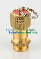1/4'' 30 BAR Sabit Basınçlı Mühürlü CE Belgeli Emniyet Ventili YKS-510