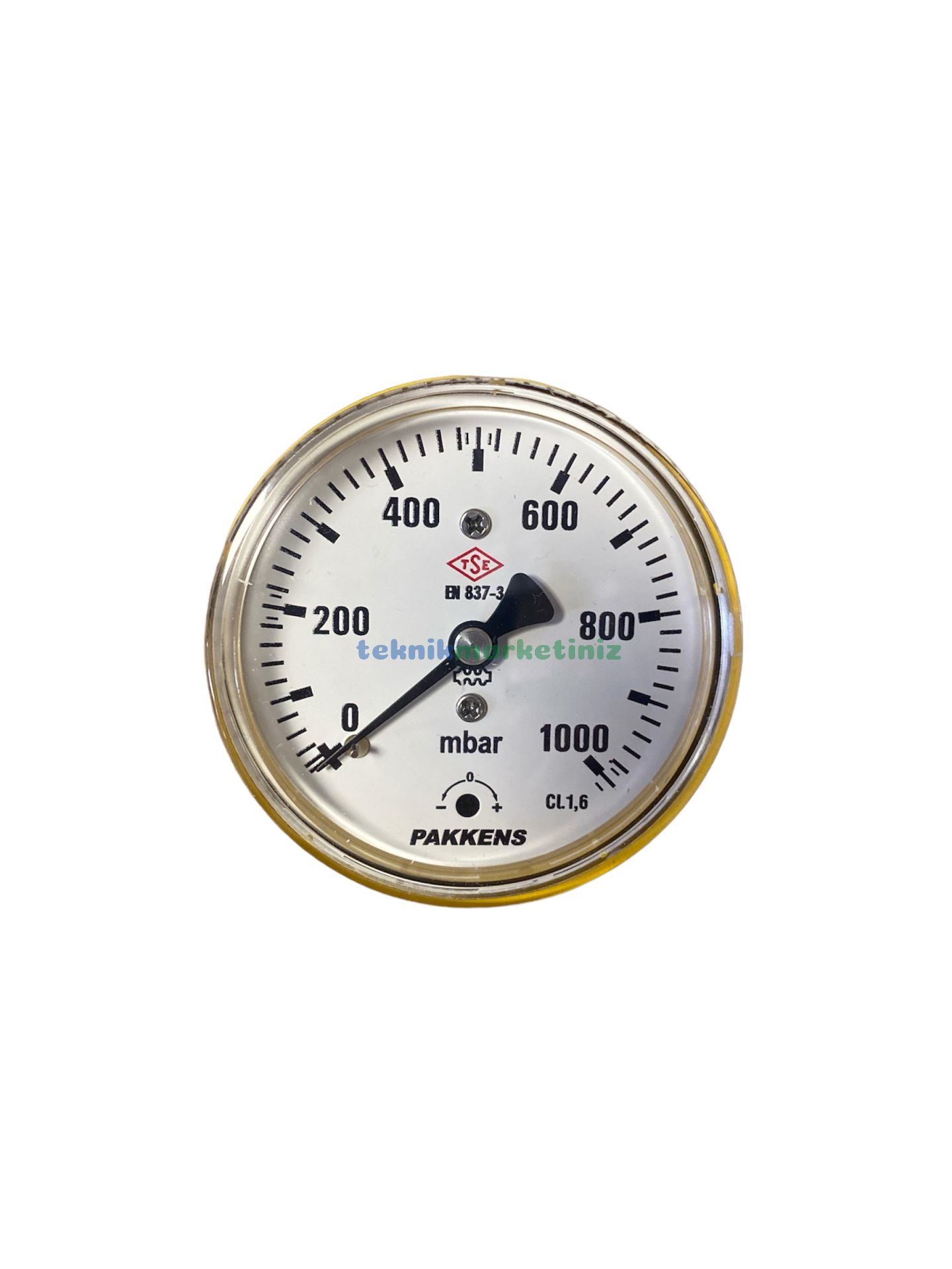 Ø63mm 0/1000 Milibar Arkadan Bağlantılı Kurutip Kapsül Diyaframlı Basınç Ölçer, Milibar Manometre G1/4'' CL1,6 PAKKENS