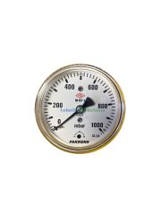 Ø63mm 0/1000 Milibar Arkadan Bağlantılı Kurutip Kapsül Diyaframlı Basınç Ölçer, Milibar Manometre G1/4'' CL1,6 PAKKENS