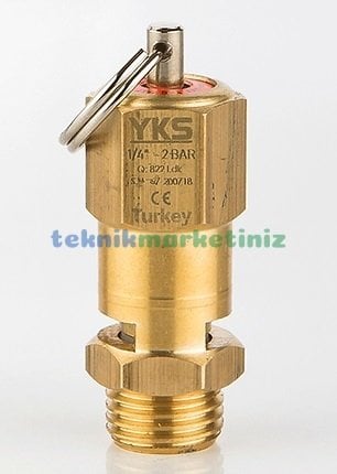 1/4'' 18 BAR Sabit Basınçlı Mühürlü CE Belgeli Emniyet Ventili YKS-117