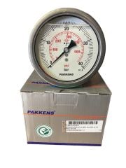 Ø100mm 0/40 Bar Eksenden Kaçık Arka Bağlantılı Gliserinli CL1,0 Hassas Basınç Ölçer, Manometre G1/2'' Prinç Bağlantı Elemanlı Class 1,0 PAKKENS