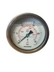 Ø100mm 0/25 Bar Panotip Arka Bağlantılı Komple Paslanmaz Sıvı Dolgulu CL1,0 Hassas Basınç Ölçer, Manometre G1/2'' Class 1,0 PAKKENS