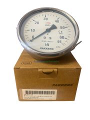 Ø100mm 0-65 kN (0-252 Bar) Panotip Arkadan Bağlantılı Gliserinli, Sıvı Dolgulu G1/2'' Manometre, Kilonewton Göstergesi CL2,5 PAKKENS