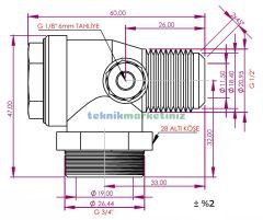 MAY-15 Kompresör Çekvalfi,  1/2'', 3/4'', 1/8”–Q6 mm Dişli Kompresör Çekvalfi YKS MAY15