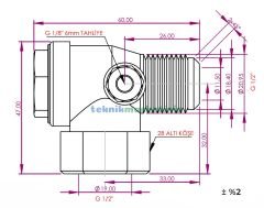 MAY-15/F Kompresör Çekvalfi,  1/2'', 1/2'', 1/8”–Q6 mm Dişli Kompresör Çekvalfi YKS MAY15F