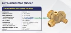 MAY-20 Kompresör Çekvalfi,  1/2'', 3/4'', 1/4'', 1/8”–Q6 mm Dişli Kompresör Çekvalfi YKS MAY20