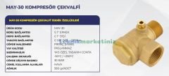 MAY-30 Kompresör Çekvalfi,  1'', 1'',  1/8”–Q6 mm Dişli Kompresör Çekvalfi YKS MAY30