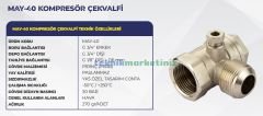 MAY-40 Kompresör Çekvalfi,  3/4'', 3/4'',  1/8”–Q6 mm Dişli Kompresör Çekvalfi YKS MAY40