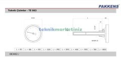 Ø63mm 0/+120°C Derece, Arkadan Çıkışlı G1/2'' Bi-Metal Sıcaklık Ölçer, Termometre, Paslanmaz Termovilli Mekanik Isı Gösterge Saati, EN 13190, CL2,0 PAKKENS, Dalma Boyu :