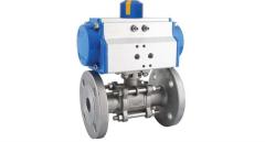 TORK PAV-905F ÇİFT ETKİLİ PNOMATİK AKTÜATÖRLÜ 304 PASLANMAZ PN 16 FLANŞLI 2 PARÇALI KÜRESEL VANA