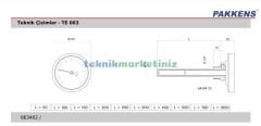 Ø63mm 0/+200°C Derece, Arkadan Çıkışlı G1/2'' Bi-Metal Sıcaklık Ölçer, Termometre, Paslanmaz Termovilli Mekanik Isı Gösterge Saati, EN 13190, CL2,0 PAKKENS, Dalma Boyu :