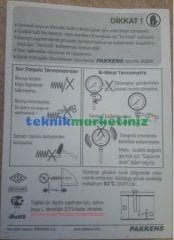 Ø100mm 500 C° 10 cm Dalma Boylu Fırın Termometresi PAKKENS