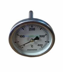 Ø63mm 0/+400°C Derece, Arkadan Çıkışlı G1/2'' Bi-Metal Sıcaklık Ölçer, Termometre, Paslanmaz Termovilli Mekanik Isı Gösterge Saati, EN 13190, CL2,0 PAKKENS, Dalma Boyu :