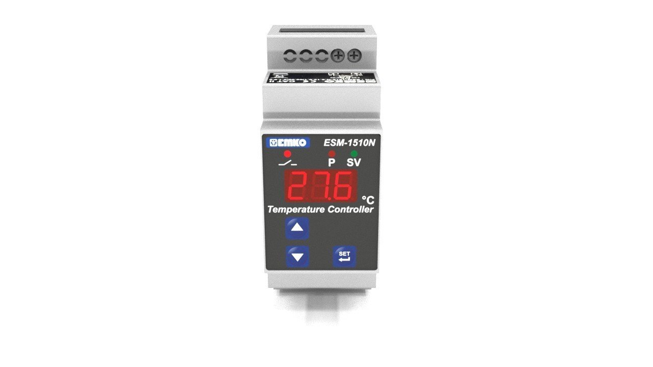 EMKO ESM-1510-N.5.11.0.1/00.00/2.0.0.0 PT100 Termokupl Girişli, Röle Çıkışlı, 230 Volt Ray(Dın Rail) Montaj Tipli On/Off Pano Sıcaklık Kontrol Cihazı
